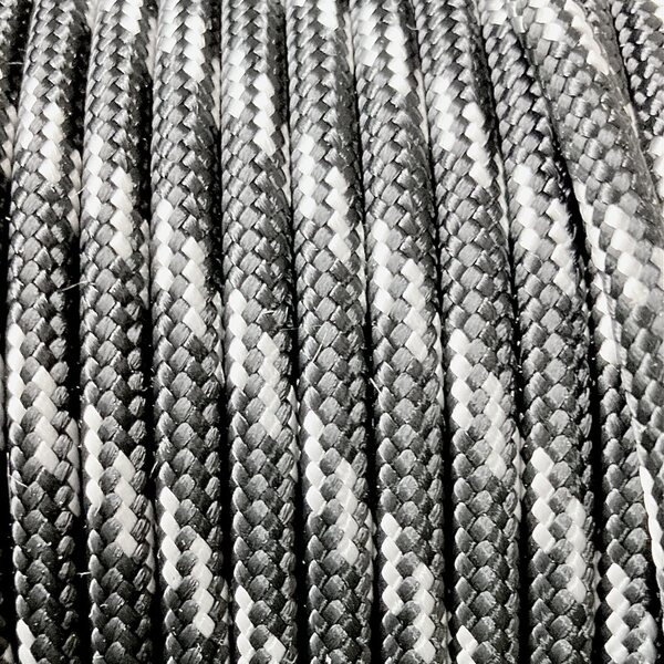 PES Cord 4 to 8 mm, 4 mm, Black/White