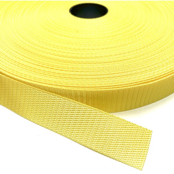 Webbing 25mm Lightweight PES, Yellow