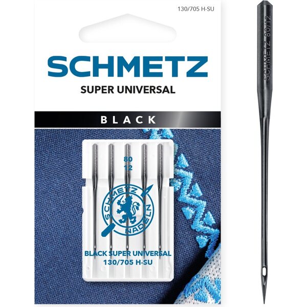 Black Super Universal Machine Needles, 80/12
