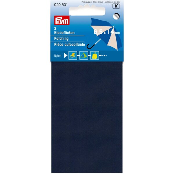 Nylon Repair Patch, Navy Blue, 2 pieces of 14cm x 6.5cm, Prym  929501