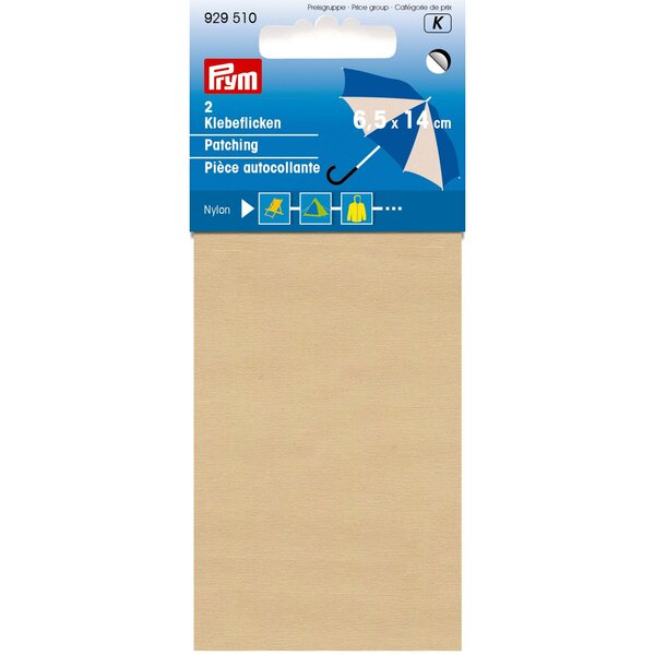 Nylon Repair Patch, Beige, 2 pieces of 14cm x 6.5cm, Prym 929510