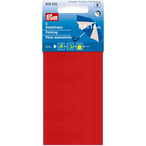 Nylon Repair Patch, Red, 2 pieces of 14cm x 6.5cm, Prym 929503