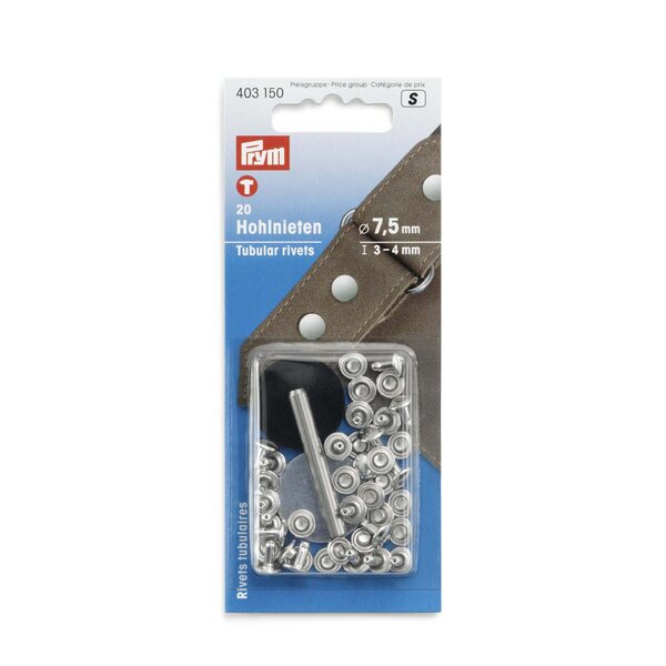 Prym Tubular Rivets for 3 to 4 mm thickness 20 pcs