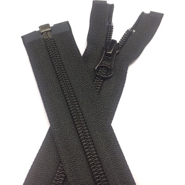 5C Separating Coil Zipper, 64 cm, Black, ECO-DYE®