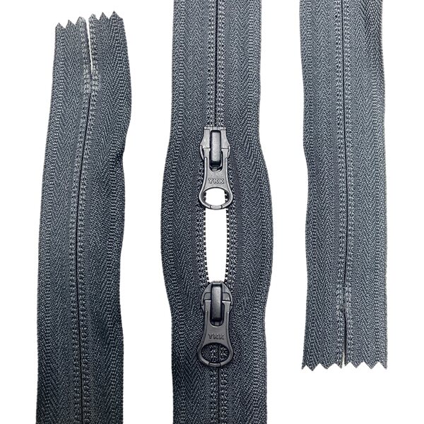 5C Pit-Zip, 45 cm, Black, Natulon® (Recycled Polyester)