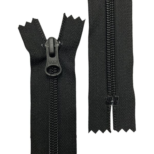 5C Closed-End Coil Zipper, 20 cm, Black, ECO-DYE®