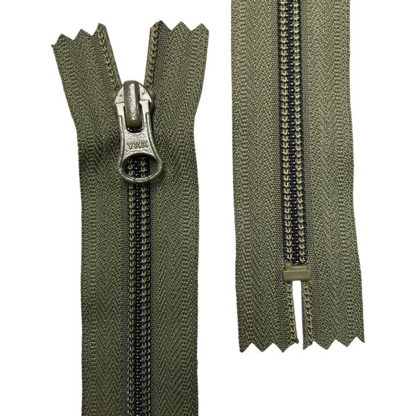 5C Closed-End Coil Zipper, 25 cm, Olive Green, Natulon® (Recycled Polyester)
